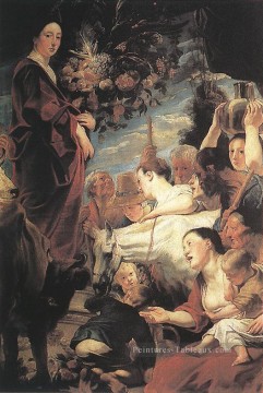 Offrande à Cérès déesse de la moisson baroque flamand Jacob Jordaens Peinture à l'huile